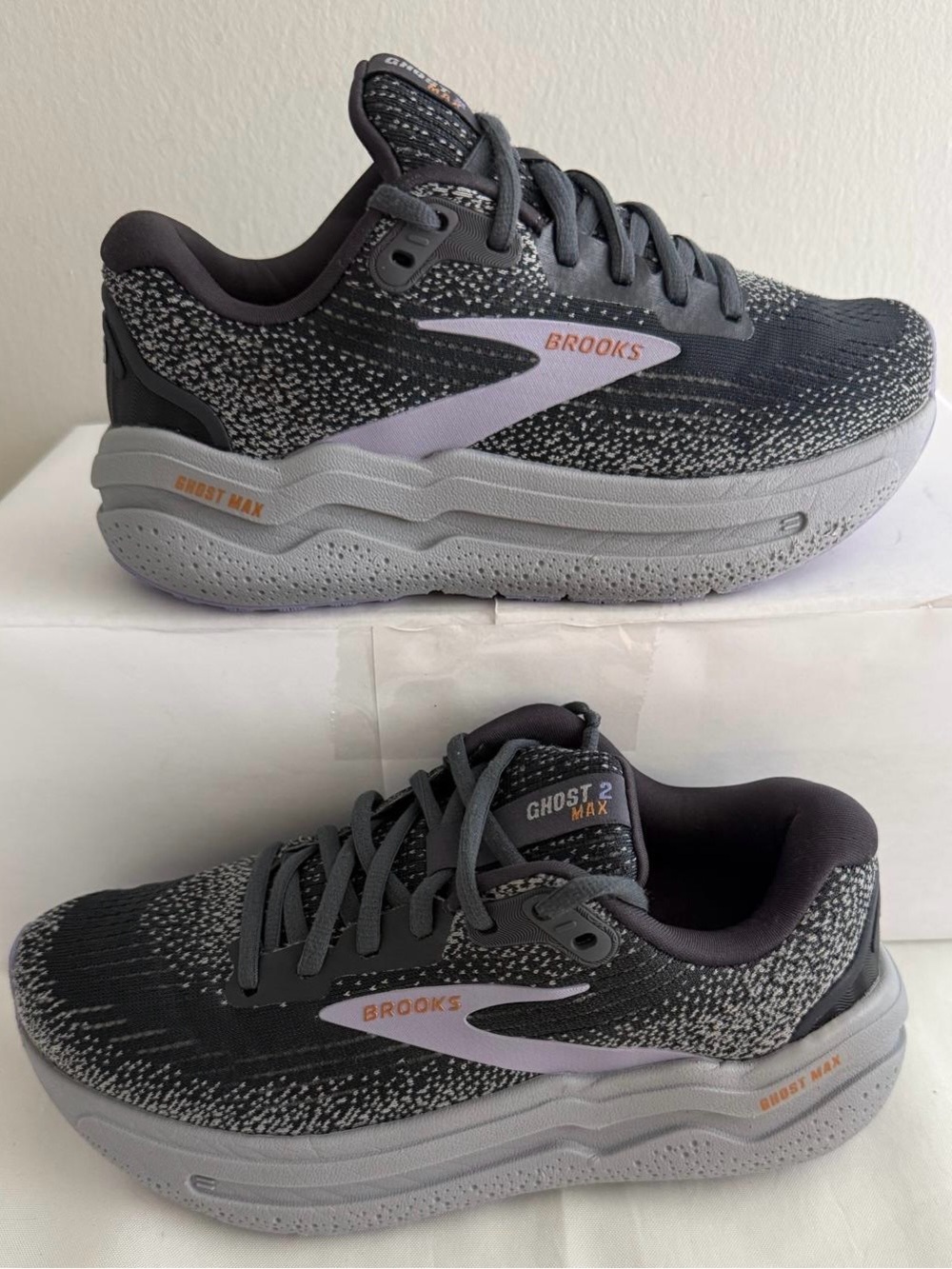 Brooks Ghost Max 2 Shoes Womens 6 D /Wide Gray Athletic Running Gym Sneakers